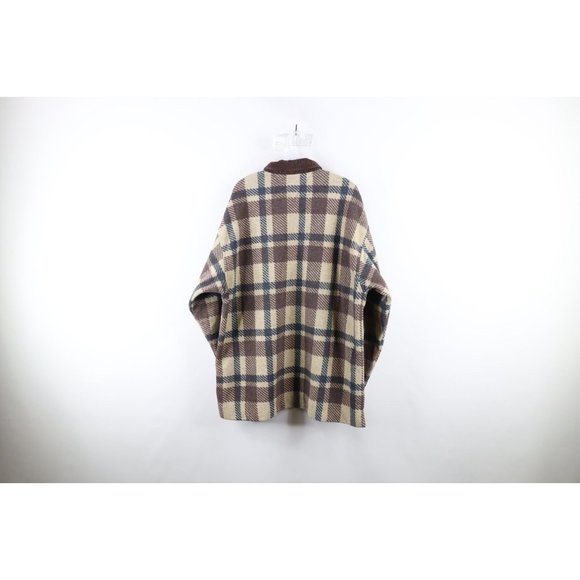 Vtg 90s Tommy Hilfiger Mens Large Faded Baggy Fit Collared Fleece Sweater Plaid - Picture 6 of 8
